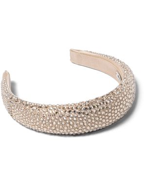 Miu Miu Duchess crystalembellished headband - Neutrals