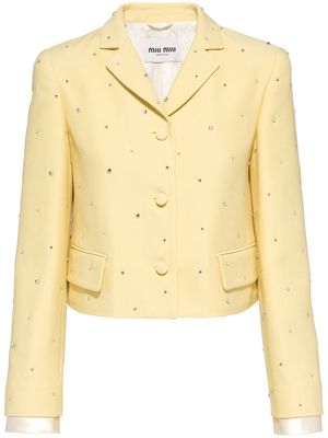 Miu Miu embellished single-breasted jacket - Yellow