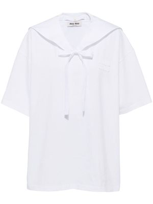 Miu Miu embroidered cotton shirt - White