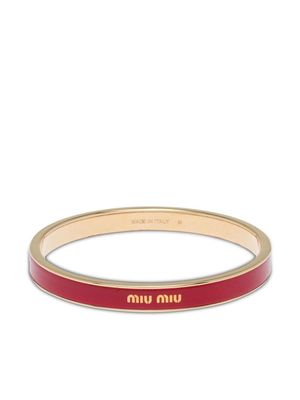 Miu Miu enameled bangle bracelet - Red