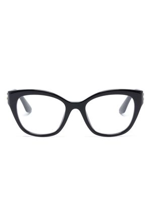 Miu Miu Eyewear cat-eye frame logo-plaque glasses - Black