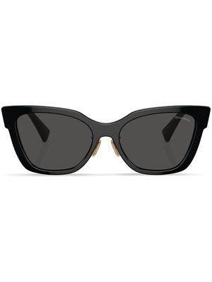 Miu Miu Eyewear logo-lettering butterfly sunglasses - Black
