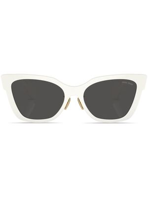 Miu Miu Eyewear logo-lettering butterfly sunglasses - White