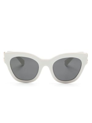 Miu Miu Eyewear logo-lettering cat-eye sunglasses - White