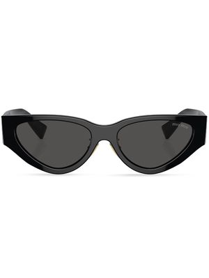 Miu Miu Eyewear logo-lettering geometric sunglasses - Black