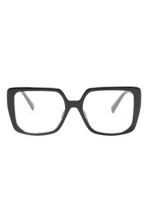 Miu Miu Eyewear logo-lettering oversize-frame glasses - Black