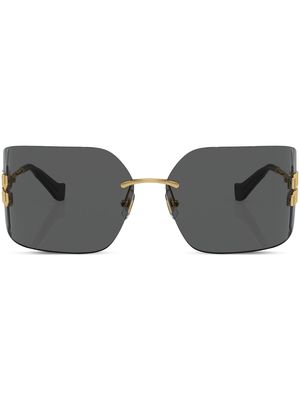 Miu Miu Eyewear logo-plaque frameless sunglasses - Black