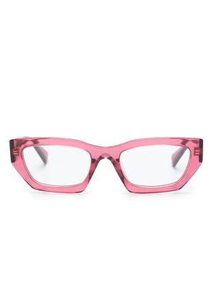 Miu Miu Eyewear logo-plaque rectangle-frame glasses - Red