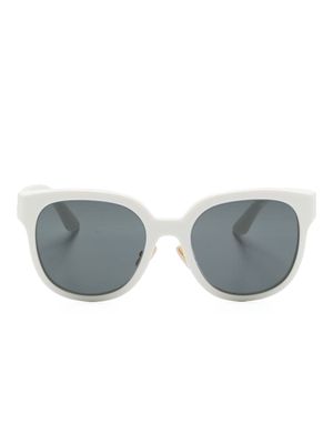 Miu Miu Eyewear logo-plaque round-frame sunglasses - White