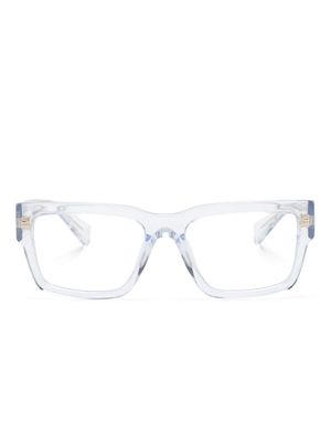 Miu Miu Eyewear logo-plaque square-frame glasses - Neutrals