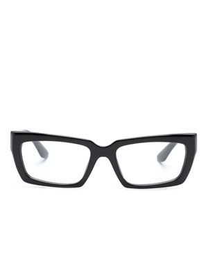 Miu Miu Eyewear logo-print rectangle-frame glasses - Black