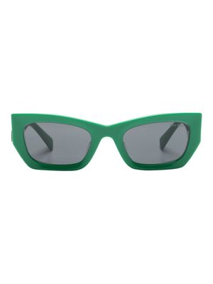 Miu Miu Eyewear raised-logo rectangular sunglasses - Green