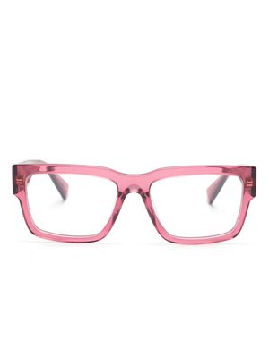 Miu Miu Eyewear rectangle-frame logo-plaque glasses - Pink