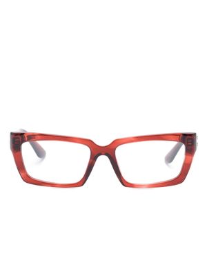Miu Miu Eyewear tortoiseshell rectangle-frame glasses - Red