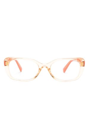 Miu Miu Eyewear transparent-frame logo glasses - Orange