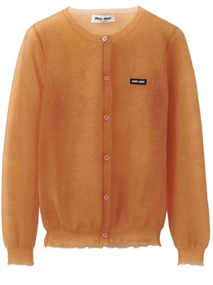 Miu Miu fine-knit buttoned cardigan - Orange