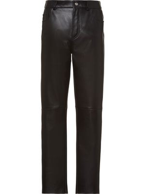 Miu Miu five-pocket polished-finish trousers - Black