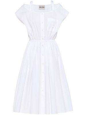 Miu Miu flared cotton midi dress - White
