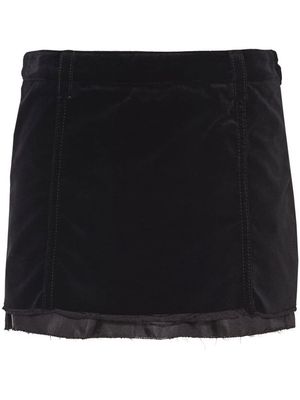 Miu Miu frayed-hem mini skirt - Black