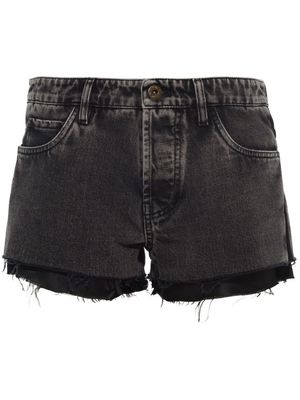 Miu Miu freyd-edge denim shorts - Black
