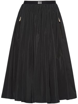 Miu Miu Full technical-silk skirt - Black