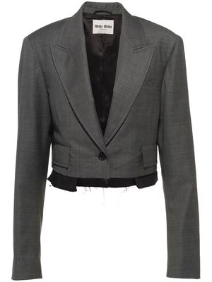 Miu Miu Grisaille cropped single-breasted blazer - Grey