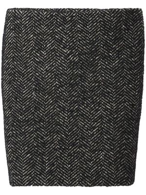 Miu Miu herringbone-pattern wool skirt - Black