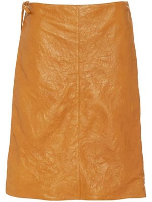 Miu Miu high-waist nappa leather skirt - Brown