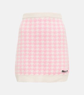 Miu Miu Houndstooth cashmere miniskirt