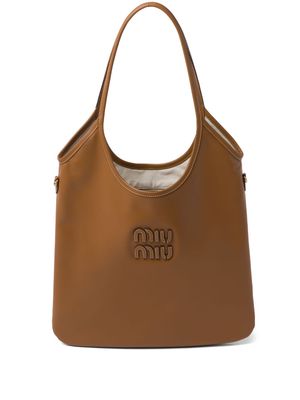 Miu Miu Ivy logo-appliqué tote bag - Brown