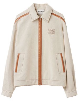 Miu Miu jacquard canvas blouson jacket - Neutrals