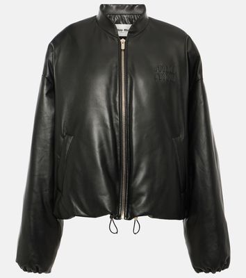 Miu Miu Leather bomber jacket