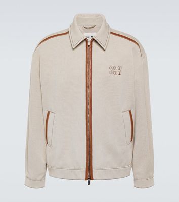 Miu Miu Leather-trimmed cotton canvas blouson jacket