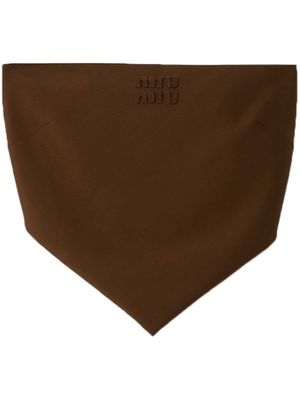 Miu Miu logo-appliqué handkerchief top - Brown