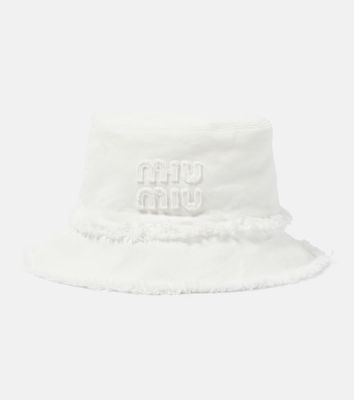 Miu Miu Logo denim bucket hat