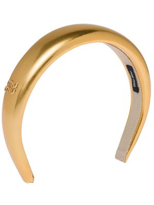 Miu Miu logo-embellished headband - Gold