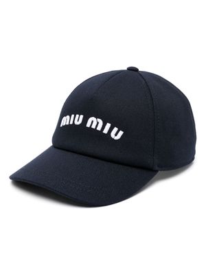 Miu Miu logo-embroidered baseball cap - Blue