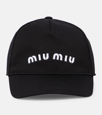 Miu Miu Logo embroidered cotton cap