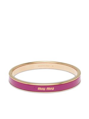Miu Miu logo-motif bangle bracelet - Pink