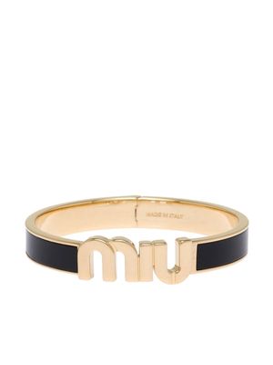 MIU MIU logo-plaque enamel bracelet - Black