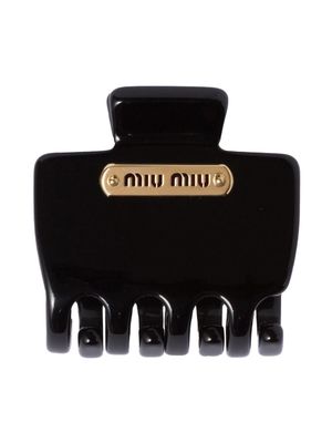 Miu Miu logo-plaque hair clip - Black