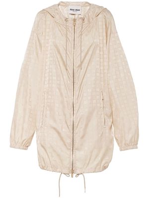 Miu Miu logo-print blouson jacket - Neutrals