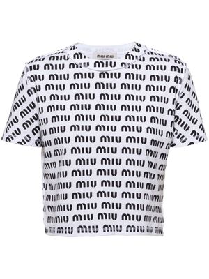 Miu Miu logo-print T-shirt - White