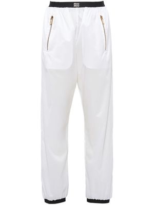 Miu Miu logo-print track pants - White