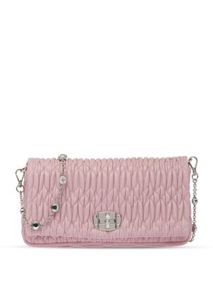 Miu Miu matelassé embellished shoulder bag - Pink