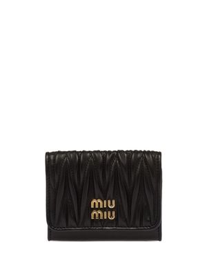 Miu Miu matelassé nappa leather card holder - Black