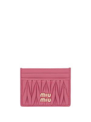 Miu Miu matelassé nappa-leather card holder - Pink