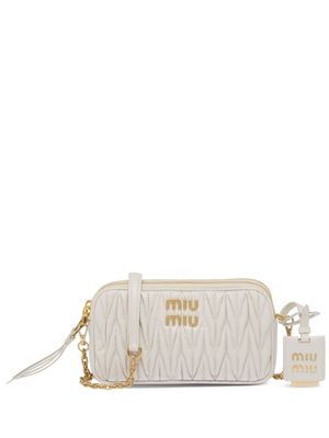 Miu Miu Matelassé nappa leather mini-bag - White