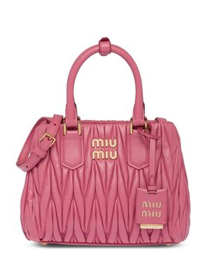 Miu Miu Matelassé nappa leather tote bag - Pink