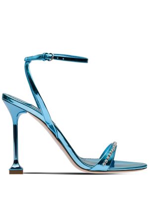 Miu Miu metallic-effect heeled sandals - Blue
